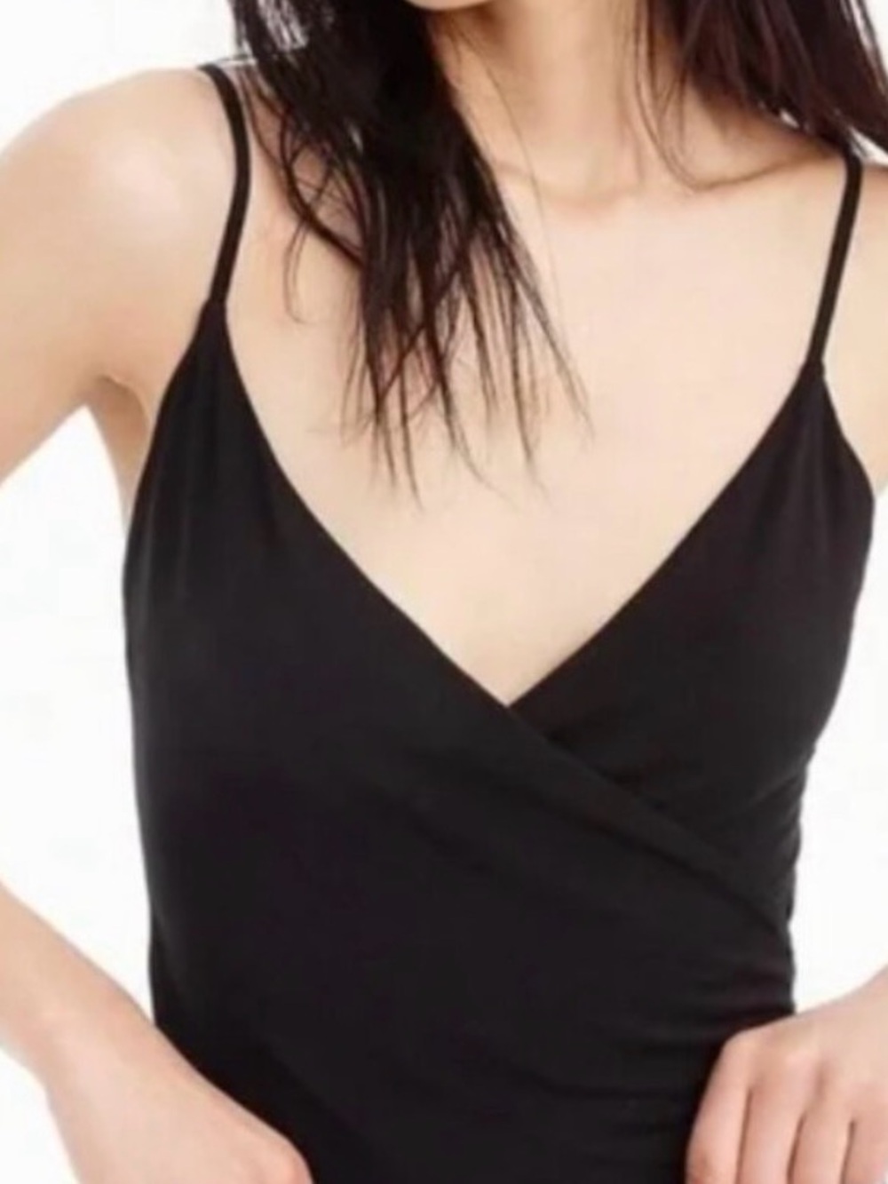 J. Crew Black Draped Crossover Bodysuit